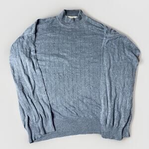 Pronto Uomo Blue Sweater Men's Large Long Sleeve Made In Italy Sweater